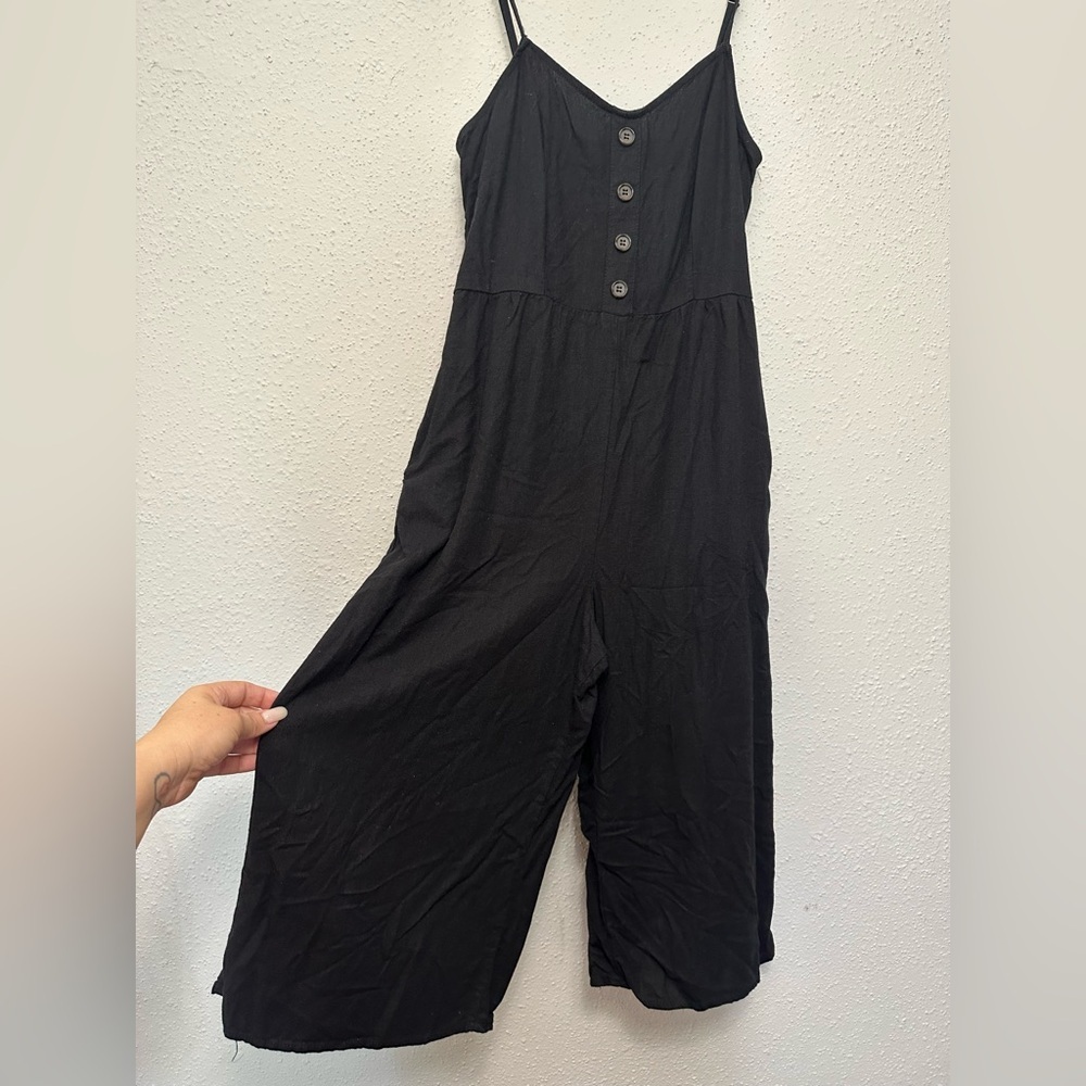 J for Justify Black Sleeveless Jumpsuit with Wide-Leg Pants